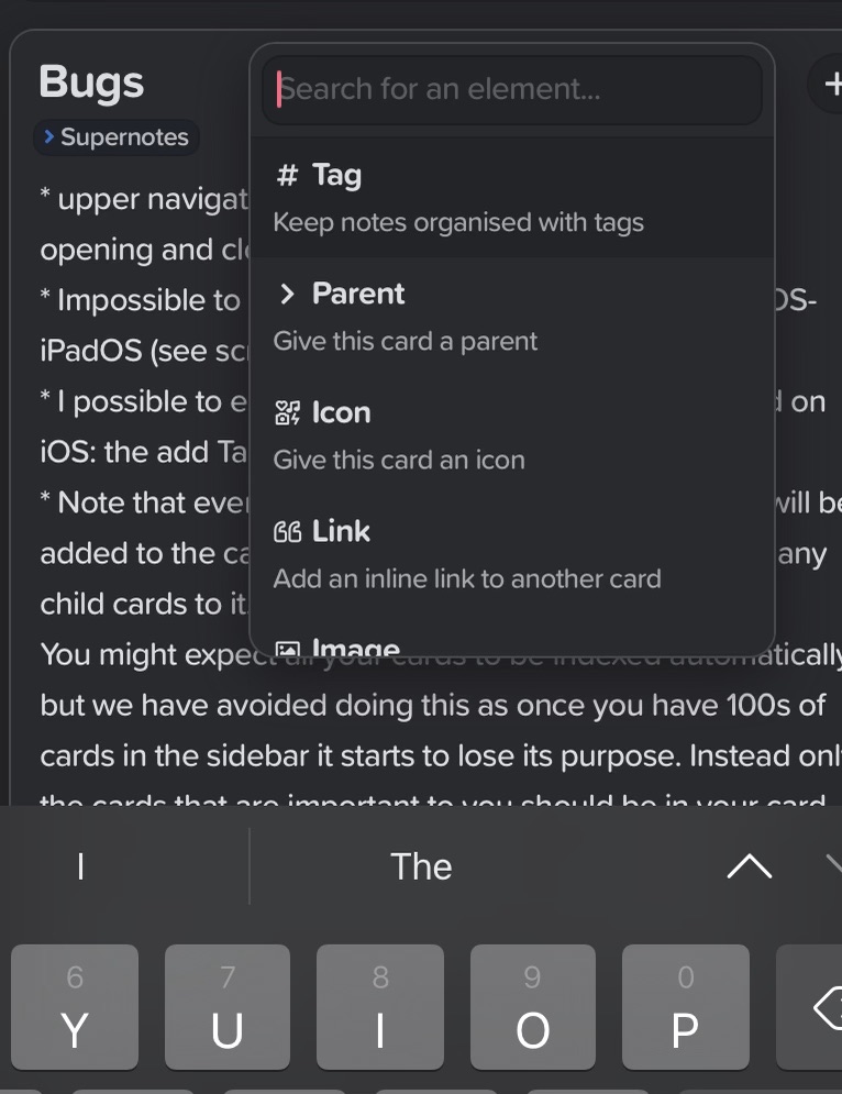 Mobile: impossible to enter forward slash symbol in the body of a card -  Bug Reports - Supernotes Community